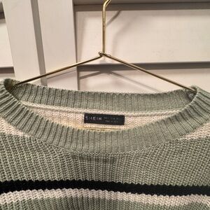 SHEIN Olive and Black Knit Sweater